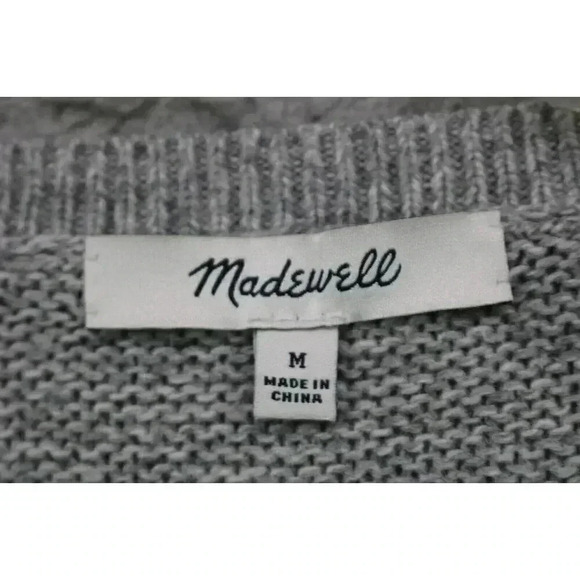 Madewell Women's Gray Split Back Sweater-Size Medium - Picture 4 of 8